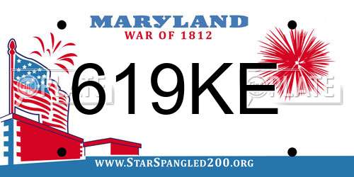 619KE Maryland License Plate