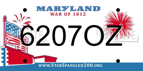6207OZ Maryland License Plate