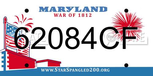 62084CF Maryland License Plate
