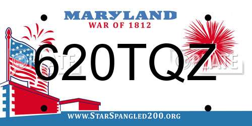 620TQZ Maryland License Plate