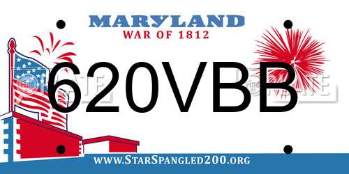 620VBB Maryland License Plate