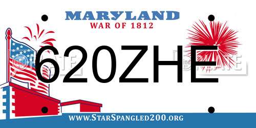 620ZHE Maryland License Plate