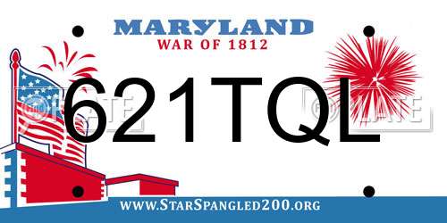 621TQL Maryland License Plate