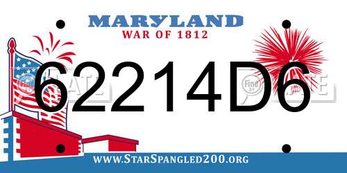 62214D6 Maryland License Plate