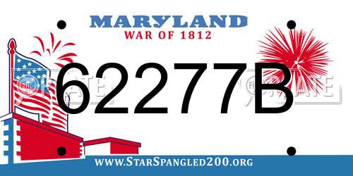 62277B Maryland License Plate