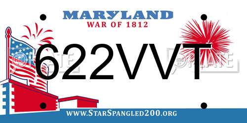 622VVT Maryland License Plate