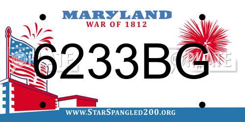 6233BG Maryland License Plate