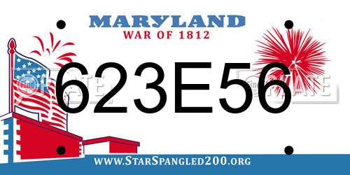 623E56 Maryland License Plate
