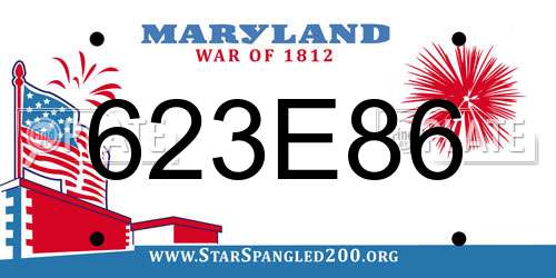 623E86 Maryland License Plate