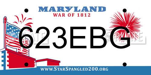 623EBG Maryland License Plate