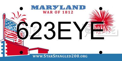 623EYE Maryland License Plate