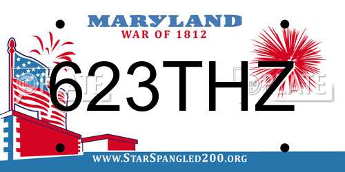 623THZ Maryland License Plate