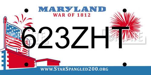 623ZHT Maryland License Plate