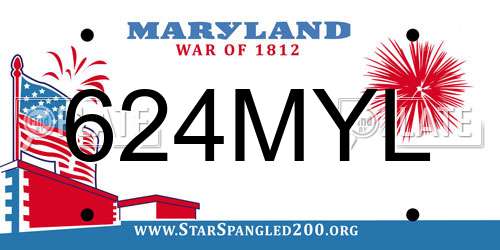 624MYL Maryland License Plate