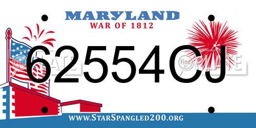 62554CJ Maryland License Plate