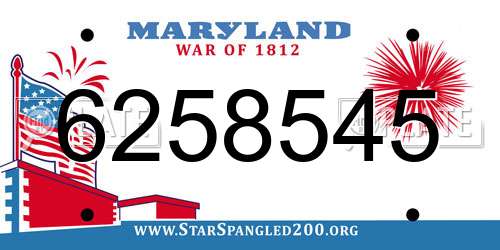6258545 Maryland License Plate