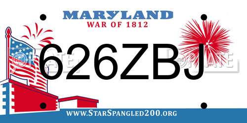 626ZBJ Maryland License Plate