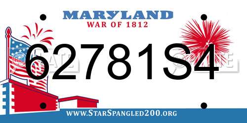 62781S4 Maryland License Plate