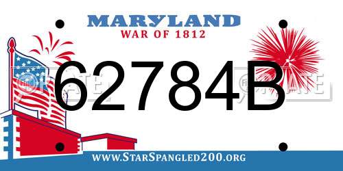 62784B Maryland License Plate