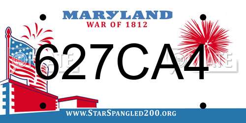 627CA4 Maryland License Plate