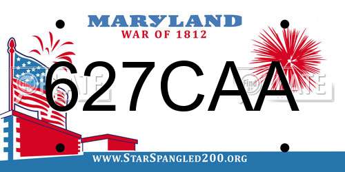627CAA Maryland License Plate
