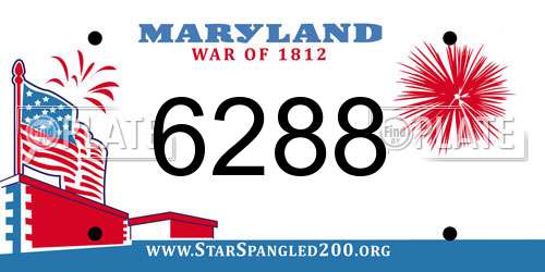 6288 Maryland License Plate