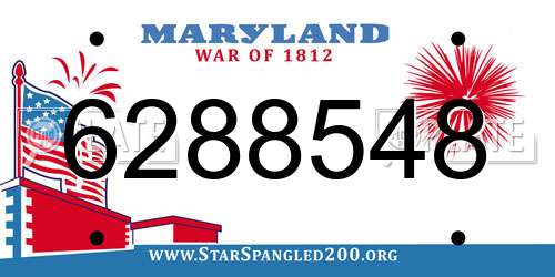 6288548 Maryland License Plate