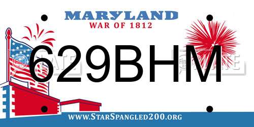 629BHM Maryland License Plate