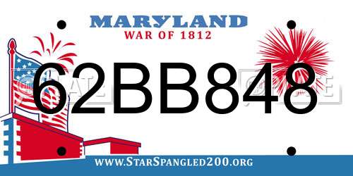 62BB848 Maryland License Plate
