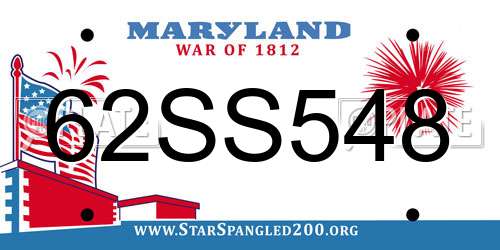62SS548 Maryland License Plate