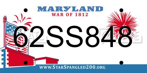 62SS848 Maryland License Plate