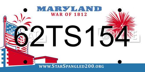 62TS154 Maryland License Plate