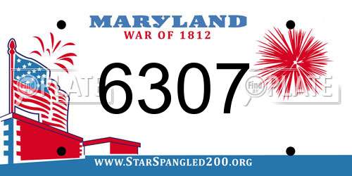 6307 Maryland License Plate
