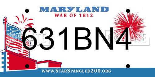 631BN4 Maryland License Plate