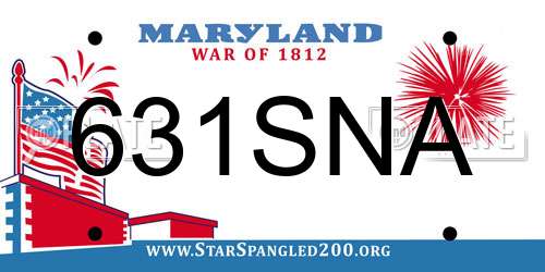 631SNA Maryland License Plate