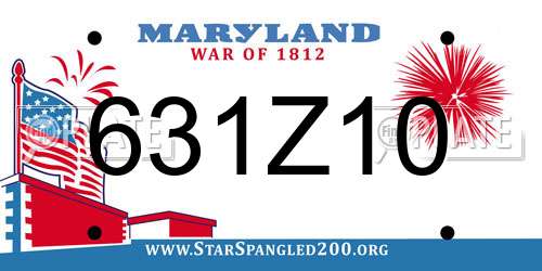 631Z10 Maryland License Plate