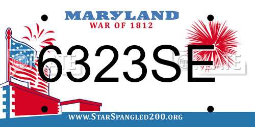 6323SE Maryland License Plate