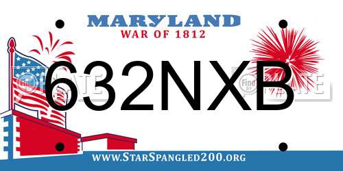 632NXB Maryland License Plate