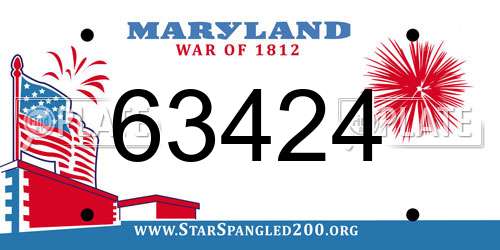 63424 Maryland License Plate