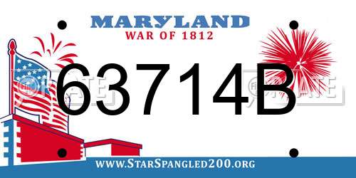 63714B Maryland License Plate