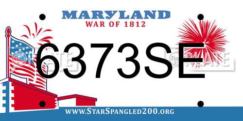 6373SE Maryland License Plate