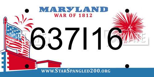 637I16 Maryland License Plate