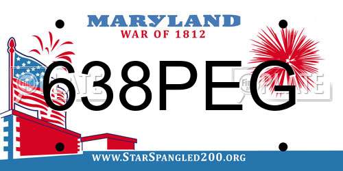 638PEG Maryland License Plate