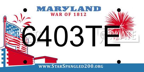 6403TE Maryland License Plate