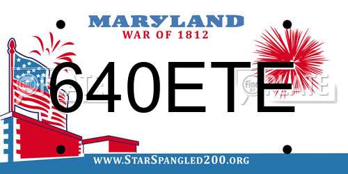 640ETE Maryland License Plate