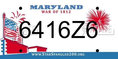 6416Z6 Maryland License Plate
