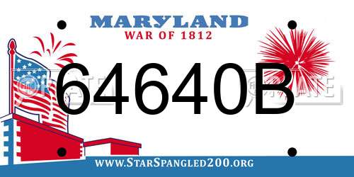 64640B Maryland License Plate