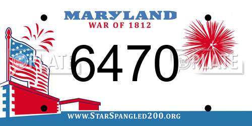 6470 Maryland License Plate
