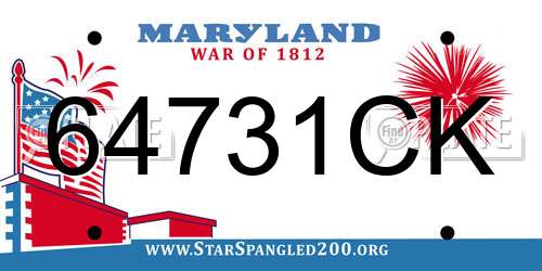 64731CK Maryland License Plate