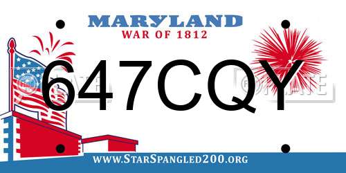647CQY Maryland License Plate